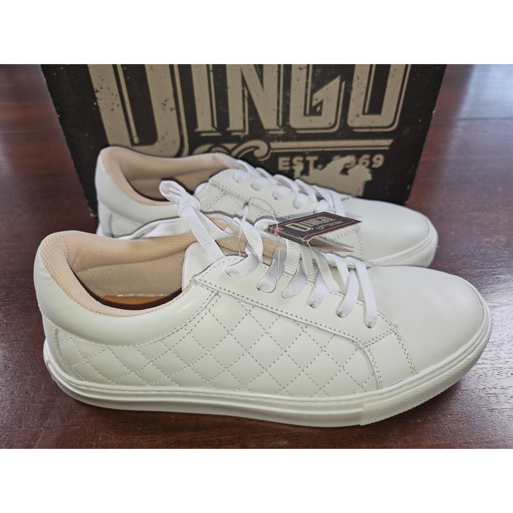 Dingo Valley Quilted Lace Up Womens Size 7.5 M White Sneakers Casual Shoes
